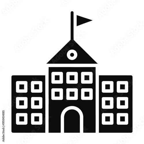 Wallpaper Mural Vector of a school building with a flag on top Torontodigital.ca