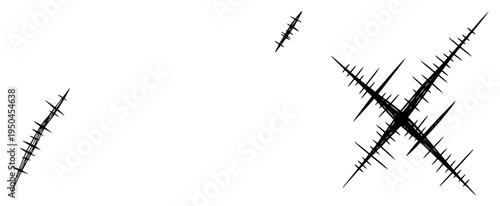 Hand drawn stitched scar and wound marks illustration