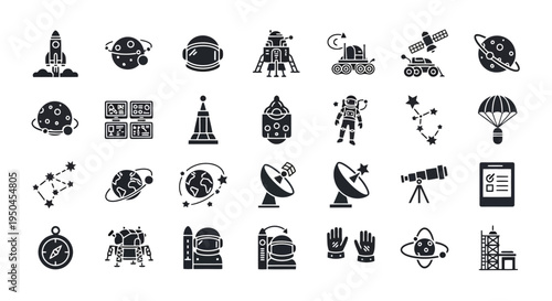  Vector Icons Set of Science Icons Set Illustrating Laboratory And Research Tools.