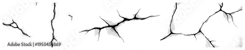 Hand drawn sketch of surface cracks and wall fractures