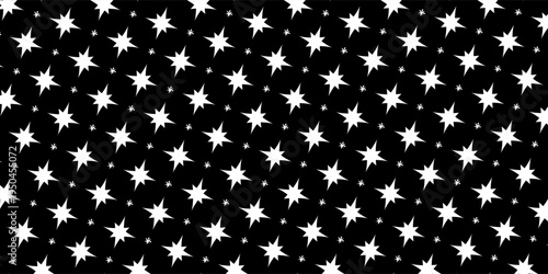 Abstract seamless geometric pattern featuring white circular dots arranged in a repeating grid on a black background.