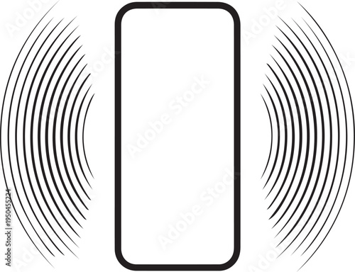 Mobile Phone Vibration Vector Silhouette Icon