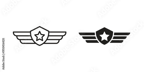 Air force icon. Simple linear element illustration. Thin stroke sign can be used for web, mobile and UI.