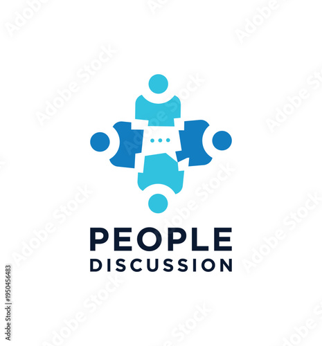 People Discussion Logo Teamwork and Communication Concept.