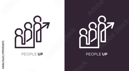 People Upward Growth Logo Business Teamwork and Success Concept.