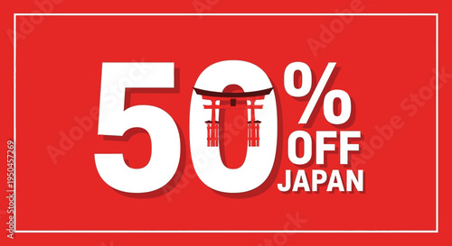 Japan Travel Discount 50 Percent Off Promotion Banner