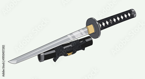 Japanese Katana Sword with Scabbard, Samurai Weapon, Traditional Japanese Sword