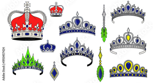 Royal Crowns and Tiaras Collection: Jewels, Gems, Royalty, Luxury, Heraldry, Elegance