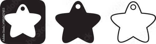 Star tag icon pet and holiday decoration.