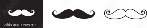 Classic mustache icon simple vintage style vector.