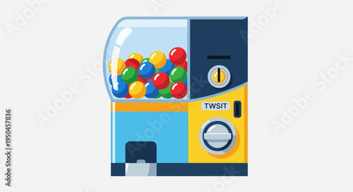 Colorful Gumball Machine Dispensing Candies, Fun Vending Toy Machine