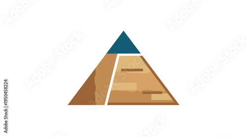 Minimalist pyramid vector illustration on clean white background