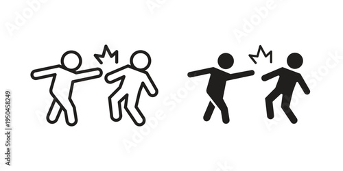 Assault icon. Simple linear element illustration. Thin stroke sign can be used for web, mobile and UI.