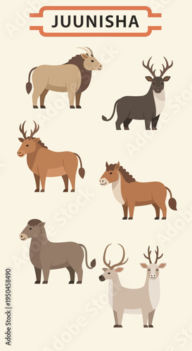 Ancient Extinct Animals Collection: Juunisha Mammals