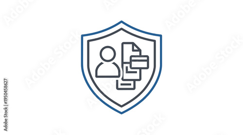 Data privacy shield protects personal information icon