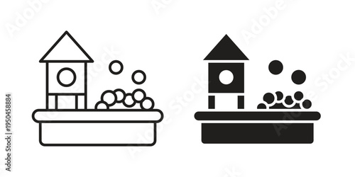 Ball pit icon. Simple linear element illustration. Thin stroke sign can be used for web, mobile and UI.
