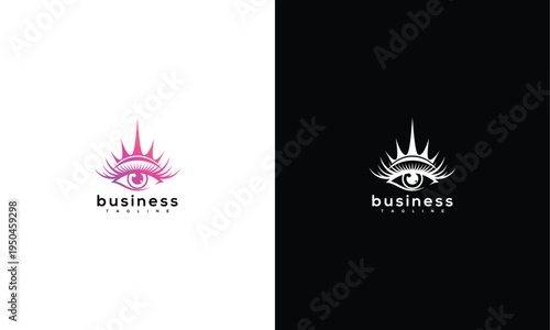 Elegant Eye Logo with Crown and Eyelashes for Beauty Spa Fashion Brand Identity.