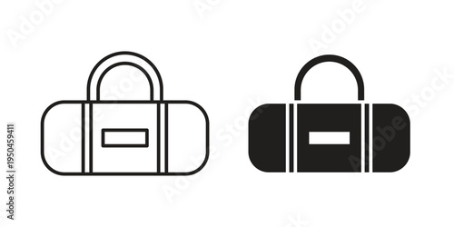 Barrel handbag icon. Simple linear element illustration. Thin stroke sign can be used for web, mobile and UI.