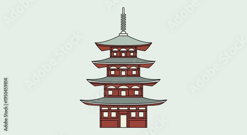 Traditional Japanese Pagoda Architecture, Five-Story Temple Building, Cultural Landmark