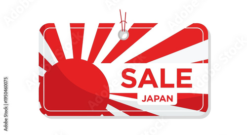 Japan Sale Tag with Rising Sun Design