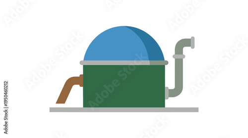 Biogas plant vector icon isolated on white background