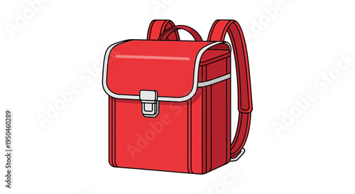 Red School Backpack, Back to School, Children's Satchel, Cute Cartoon Style
