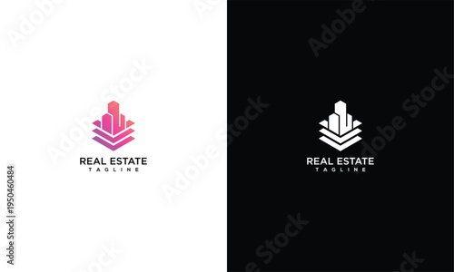Modern Real Estate Logo Design - Abstract Building  Property Development Brand Mark.