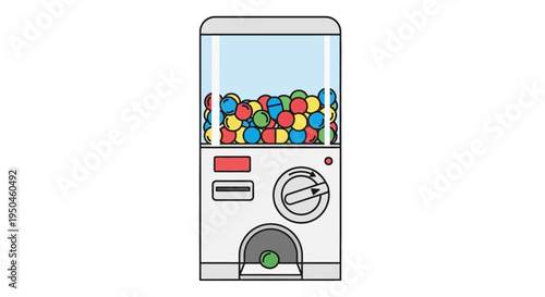 Colorful Gumball Machine Dispensing Green Ball