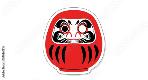 Red Daruma Doll, Japanese Lucky Charm for Goals and Perseverance