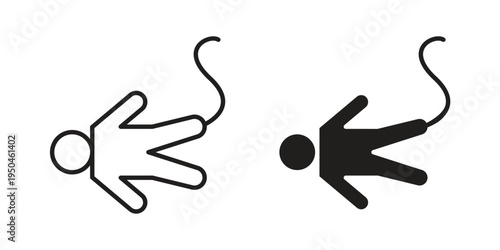 Bungee jumping icon. Simple linear element illustration. Thin stroke sign can be used for web, mobile and UI.