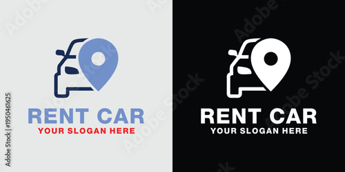 Car rental logo with location pin perfect for business.