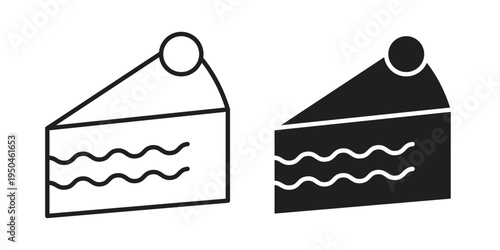 Cake icon. Simple linear element illustration. Thin stroke sign can be used for web, mobile and UI.