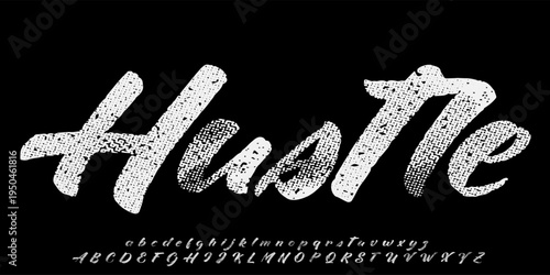 Brush vector font with texture. Creative hand drawn uppercase. Classic lettering fashion designs Typography script decorative vintage concept vector illustration
