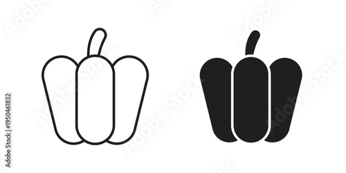 Capsicum icon. Simple linear element illustration. Thin stroke sign can be used for web, mobile and UI.