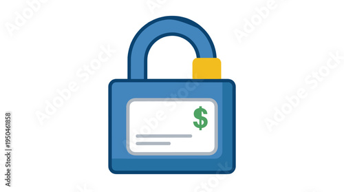 Blue lock icon with dollar sign represents secured finance