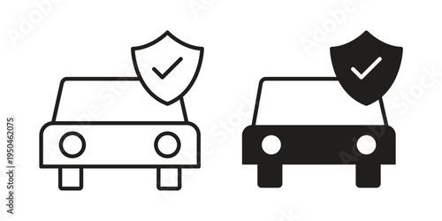 Car insurance icon. Simple linear element illustration. Thin stroke sign can be used for web, mobile and UI.