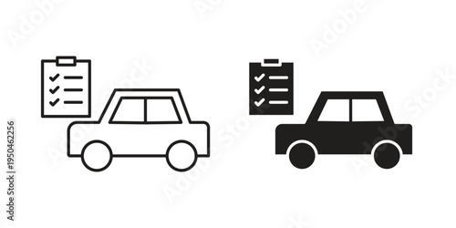 Car repair check list icon. Simple linear element illustration. Thin stroke sign can be used for web, mobile and UI.