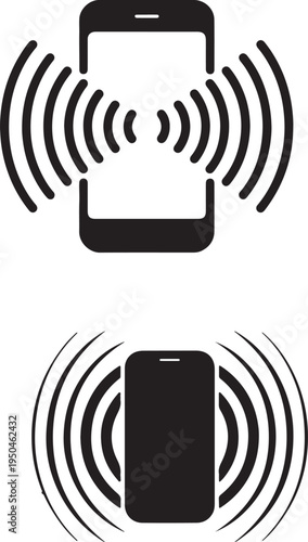 Incoming Call Vector Silhouette Icon Set