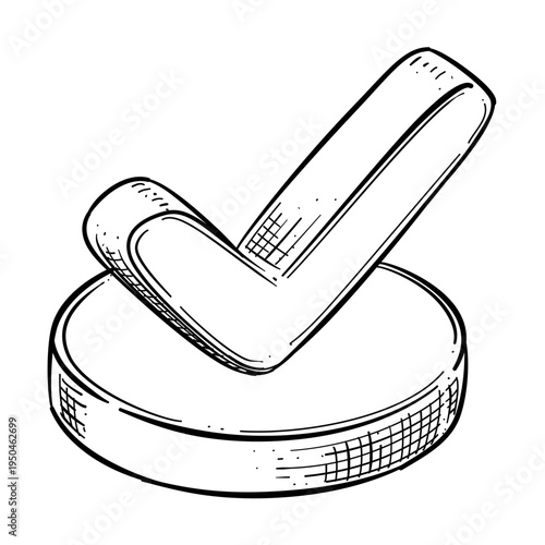 check mark sign approval vector line art hand drawn illustration