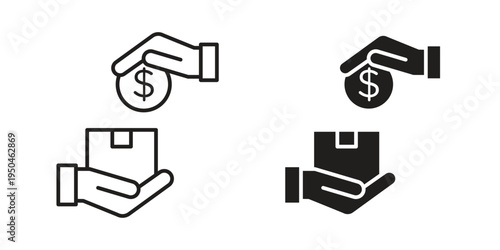 Cash on delivery icon. Simple linear element illustration. Thin stroke sign can be used for web, mobile and UI.