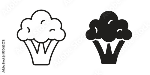 Cauliflower icon. Simple linear element illustration. Thin stroke sign can be used for web, mobile and UI.