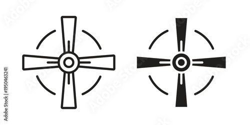 Ceiling fan icon. Simple linear element illustration. Thin stroke sign can be used for web, mobile and UI.