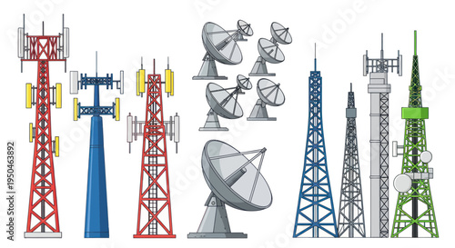 Communication Towers and Satellite Dishes Collection