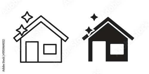 Clean house icon. Simple linear element illustration. Thin stroke sign can be used for web, mobile and UI.
