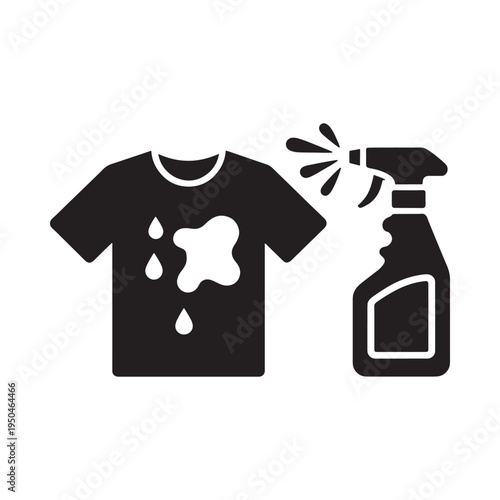 Stain removal a t shirt being sprayed with cleaning solution