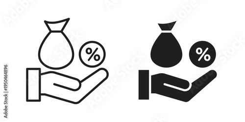 Commission icon. Simple linear element illustration. Thin stroke sign can be used for web, mobile and UI.