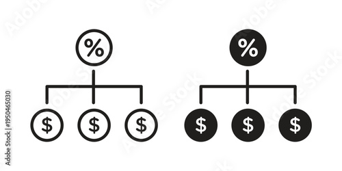 Commission icon. Simple linear element illustration. Thin stroke sign can be used for web, mobile and UI.