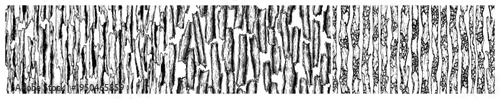 Detailed hand drawn ink texture showing vertical rows of tree bark or wooden logs
