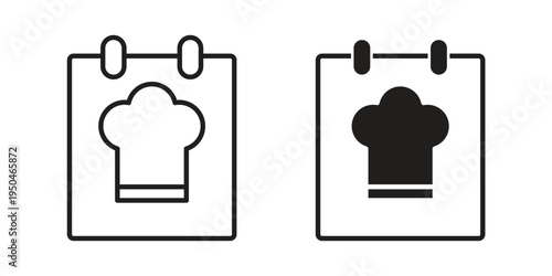 Cookbook icon. Simple linear element illustration. Thin stroke sign can be used for web, mobile and UI.