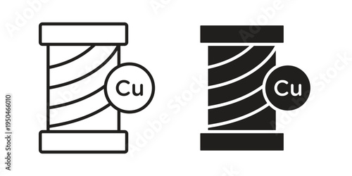 Copper icon. Simple linear element illustration. Thin stroke sign can be used for web, mobile and UI.
